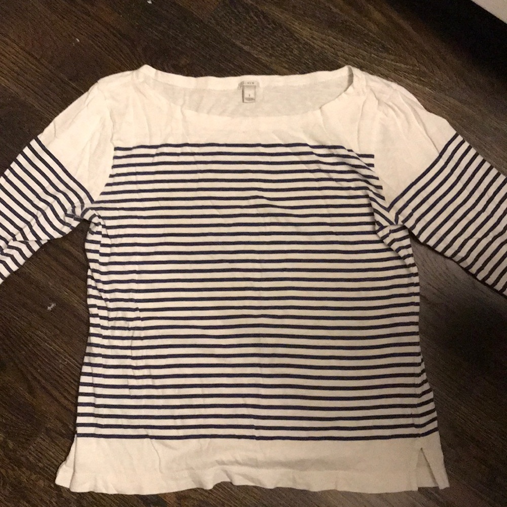 J.Crew Striped 3/4 Length Shirt